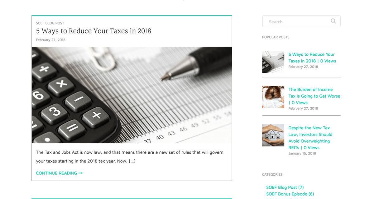 Close up showing creative detail of the website post page FabCom developed.