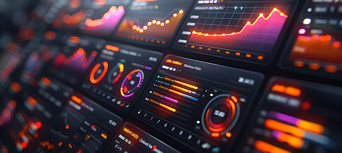 Data visuals and charts symbolizing comprehensive digital marketing and advertising services.