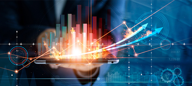 Data visuals and charts symbolizing comprehensive digital marketing and advertising services.