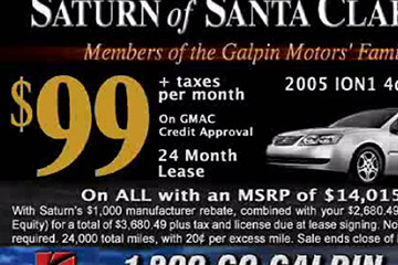 advertisement for car special