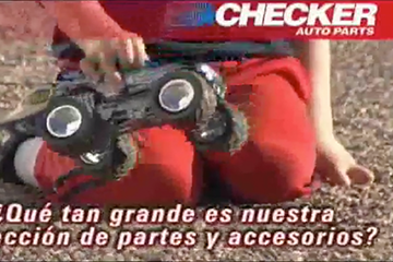 child playing with monster truck toy