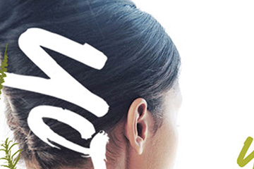 FabCom's day spa web element zoomed-in image of woman's hair elegently pinned-up.