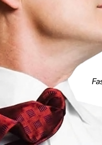 FabCom's high-res image of empowered executive with white oxford shirt and red tie.