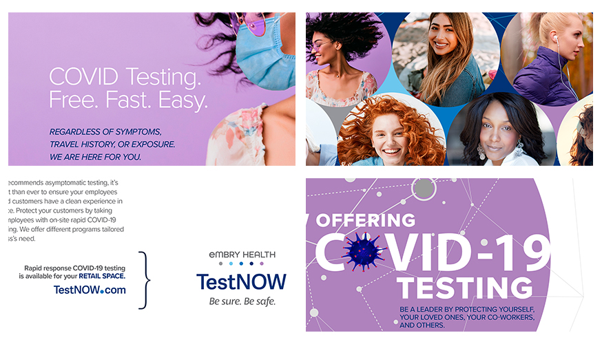 Collage of Fabcoms work for this campaign