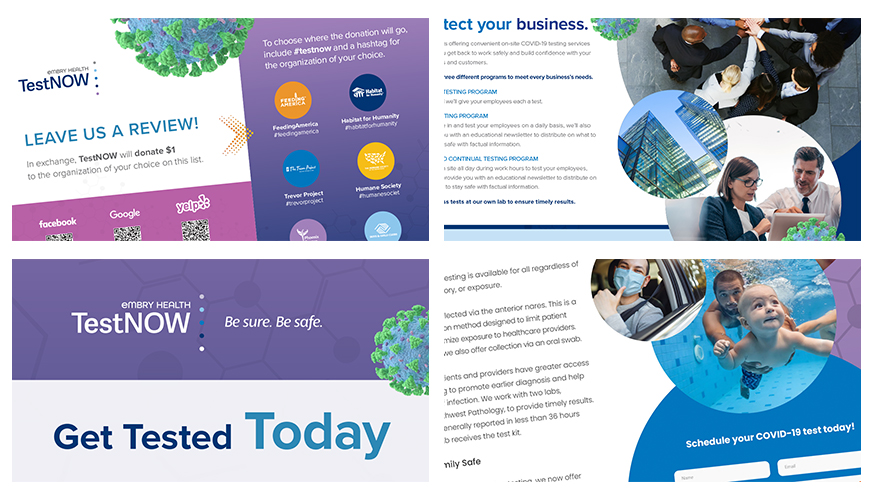 Collage of Fabcoms work for this campaign