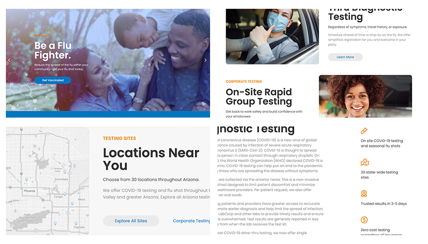 Collage of Fabcoms work for this campaign