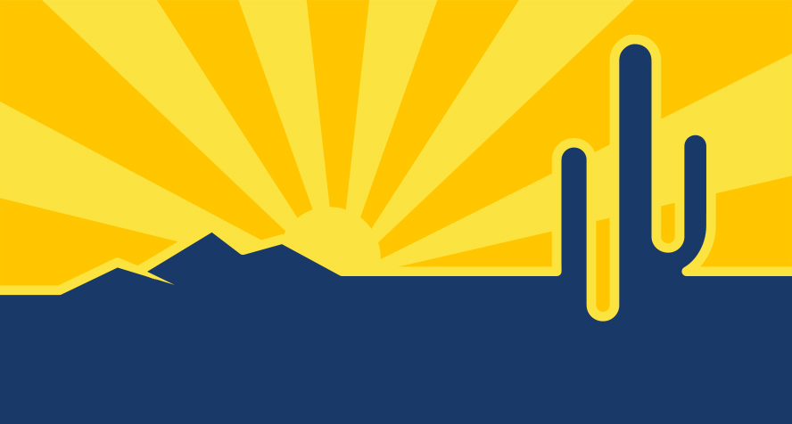 Design for Scottsdale city flag cactus on sunset skyline
