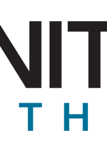 Zoomed in image of brand logo created by FabCom that shows the black and blue text that was used.