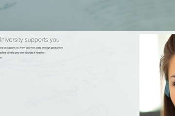 Zoomed in image of a page on a microsite that FabCom developed for a health sciences university.