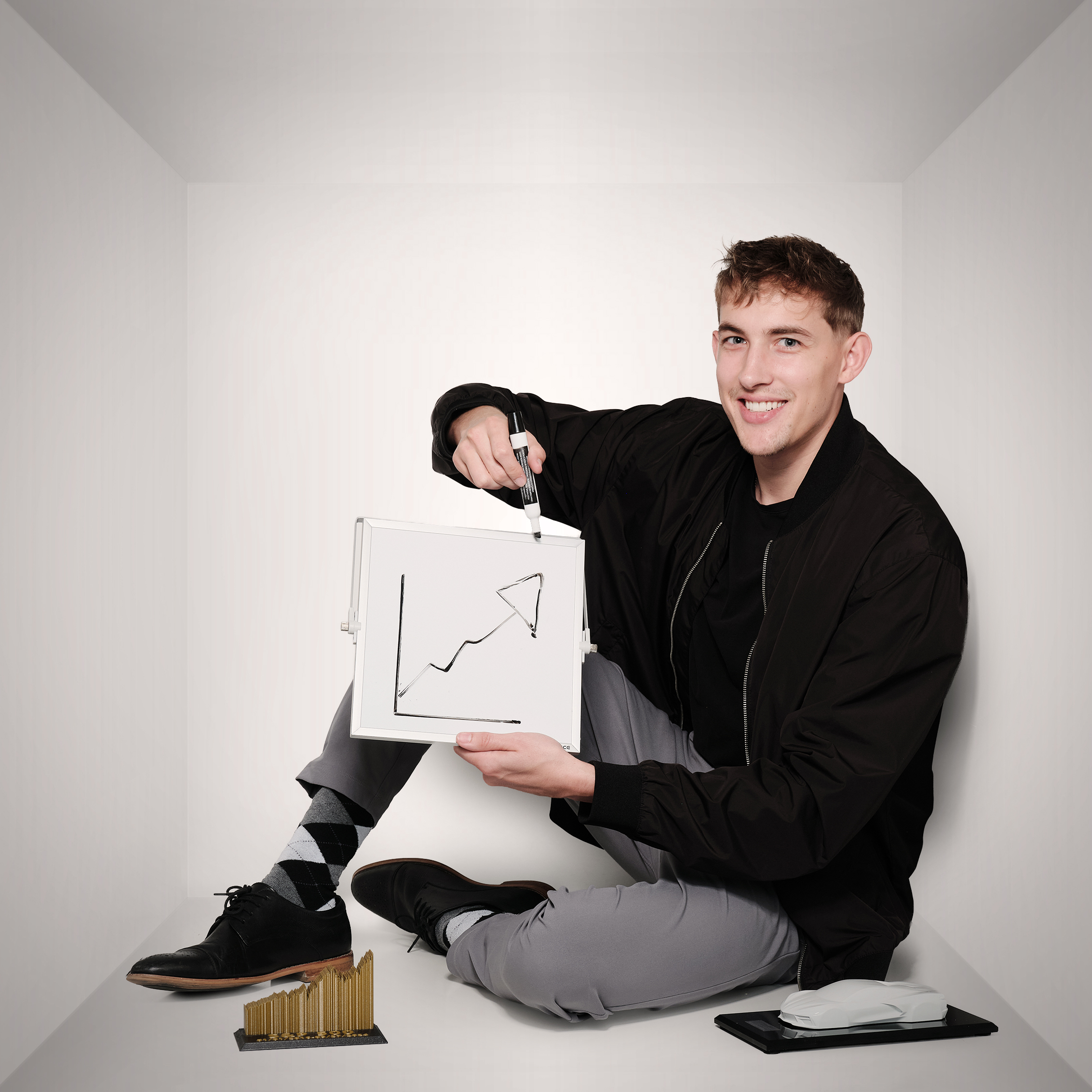 Jordan drawing a stock chart