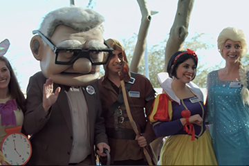 people dressed as disney characters