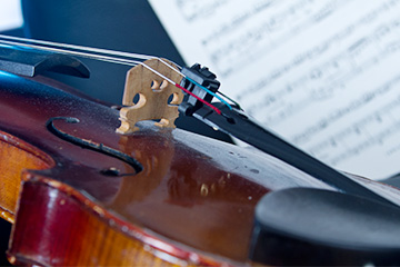 Public Relations and Communications Director Linda Tyler's violin