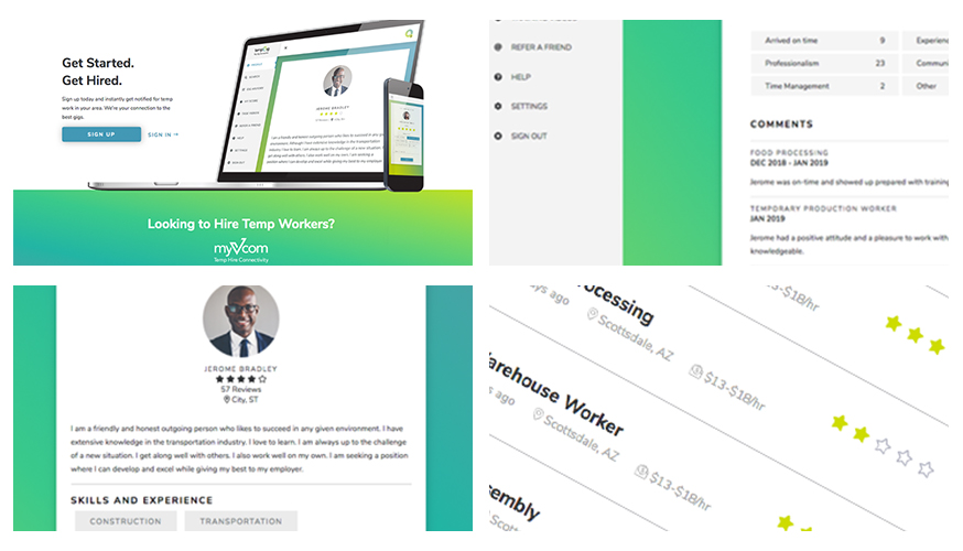 Collage of Fabcoms work for this campaign