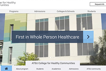 A snapshot of FabCom-designed medical school website.