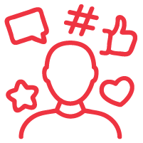 Heart with a smiling face, representing humor and warmth.