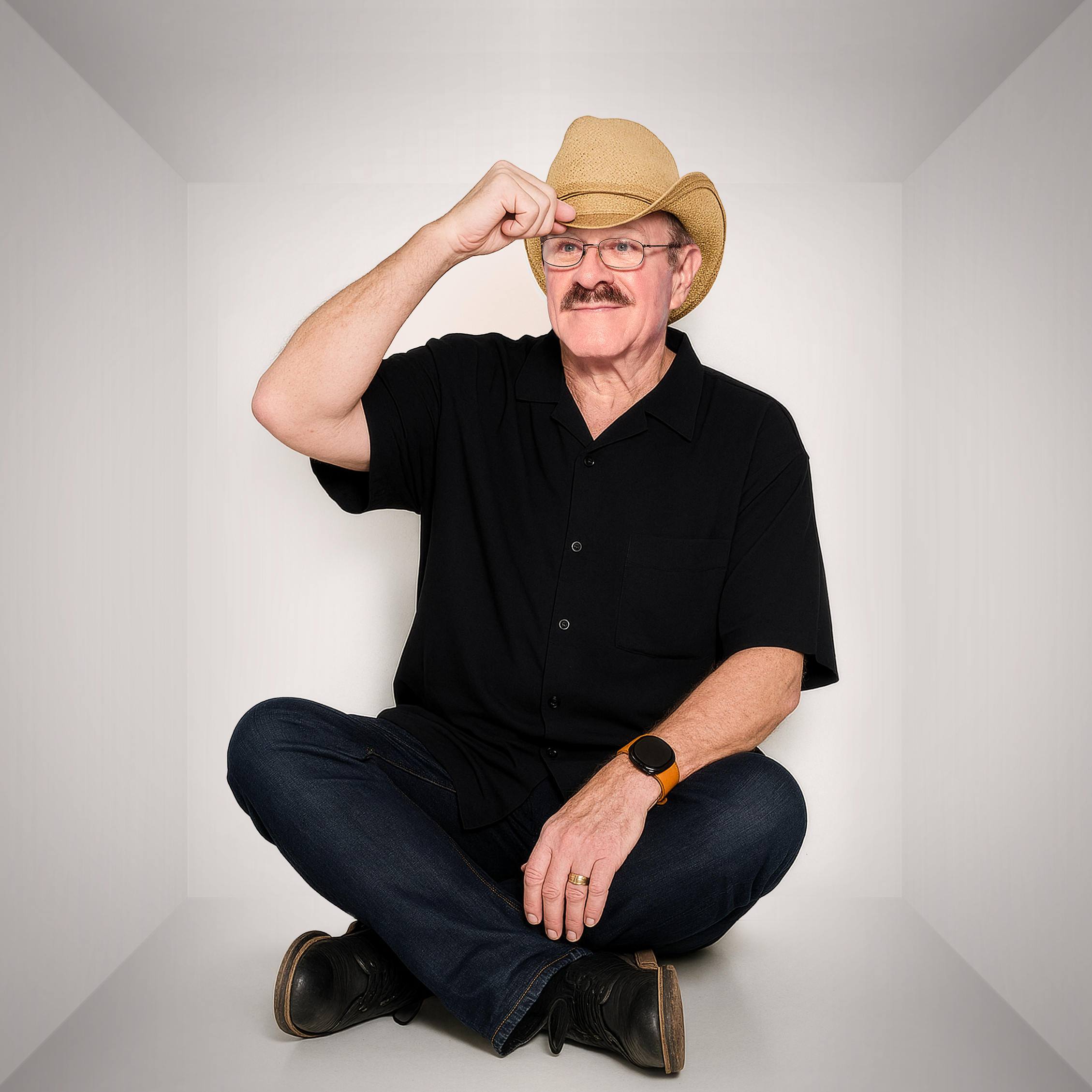 Paul wearing a cowboy hat