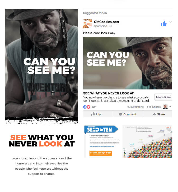 homeless outreach social media marketing material