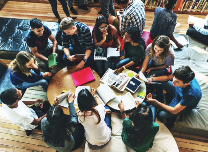 students studying