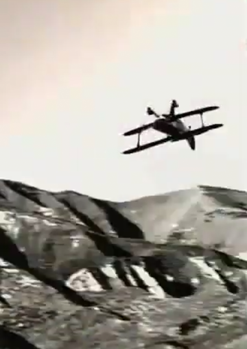 Stunt plane flying upside down