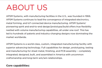 About manufacturing facility