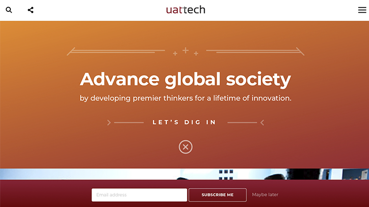 tech blog above fold view