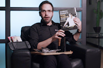 Trevor with cook book