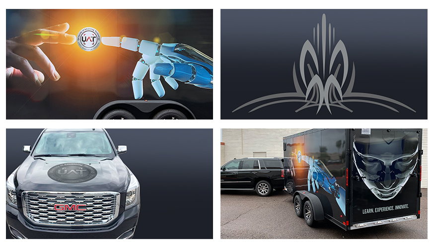 Collage of Fabcoms work for this campaign