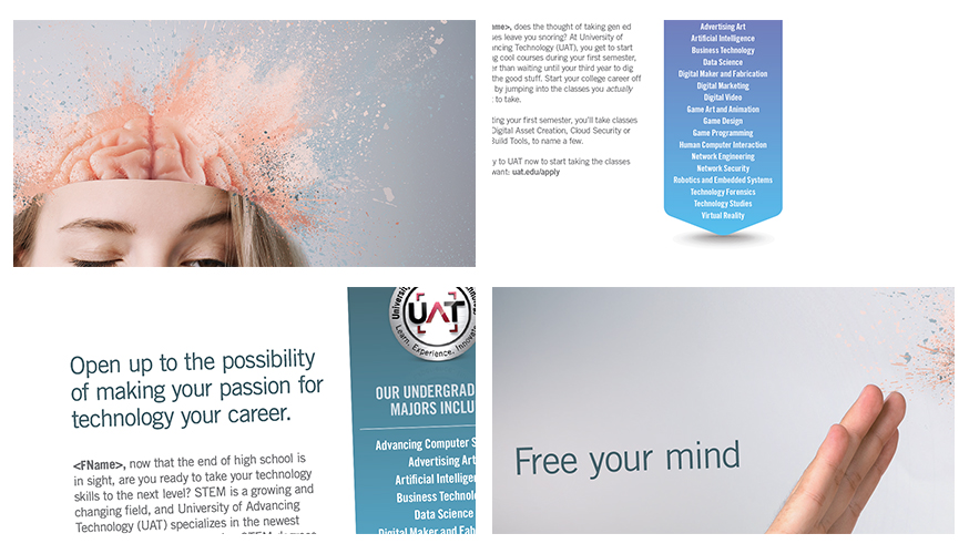 Collage of Fabcoms work for this campaign