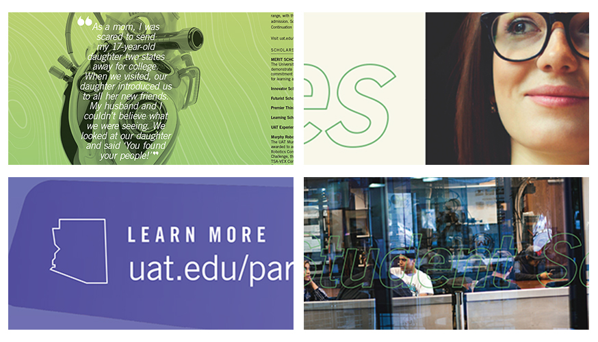 Collage of Fabcoms work for this campaign