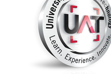 Zoomed in image showing resolution quality of an HTML that FabCom created for a technology university's brand loyalty campaign. Image features the university logo.