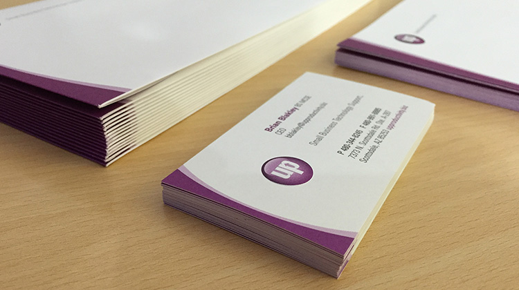 FabCom designed these business cards for an IT outsourcing company.