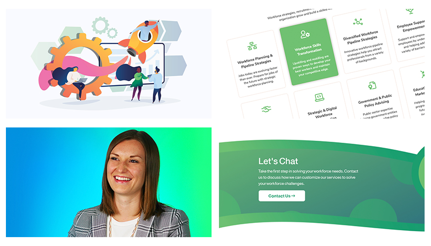 Collage of Fabcoms work for this campaign