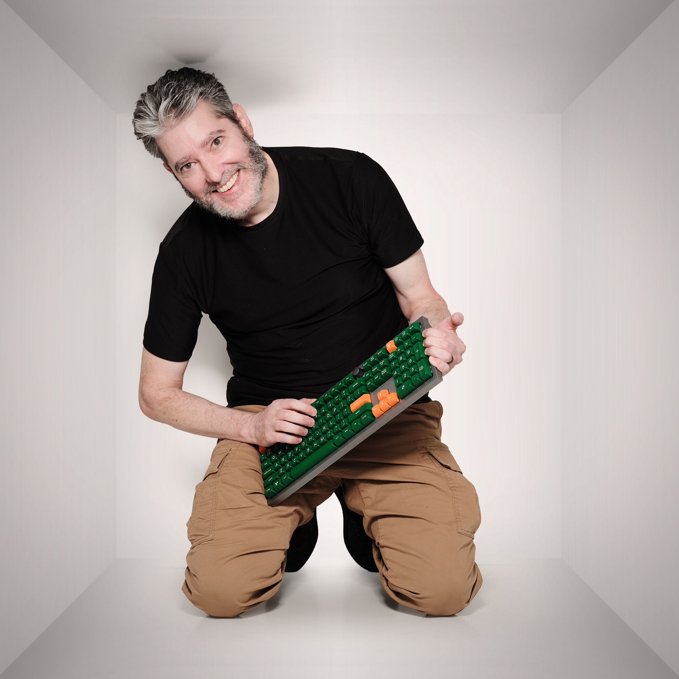 Yoni playing with his keyboard