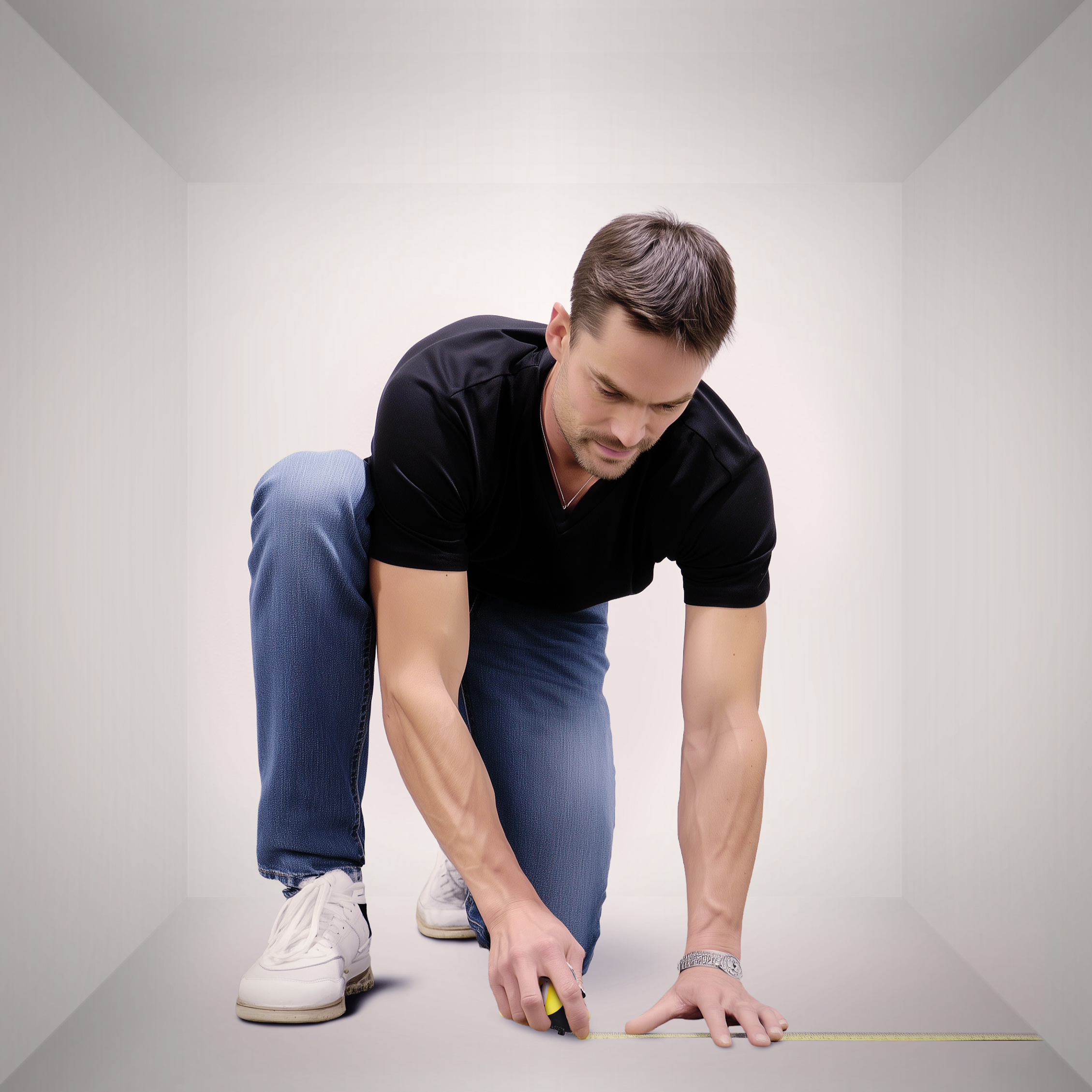 Zach touching the ground