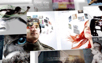 Animated GIF featuring a collage of FabCom's portfolio pieces.